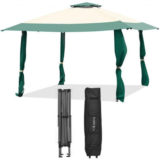 13 Feet x 13 Feet Pop Up Canopy Tent Instant Outdoor Folding Canopy Shelter-Green