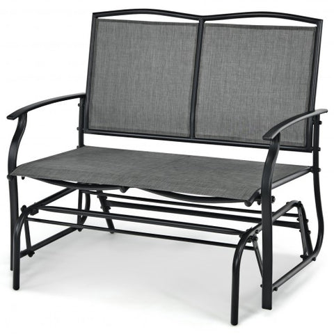 Iron Patio Rocking Chair for Outdoor Backyard and Lawn-Gray