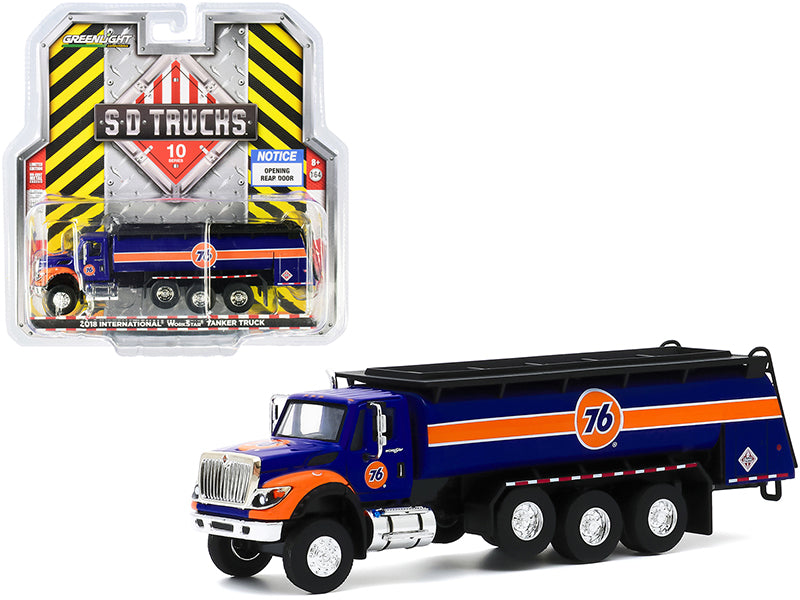 2018 International WorkStar Tanker Truck "Union 76" Dark Blue and Orange "S.D. Trucks" Series 10 1/64 Diecast Model by Greenlight