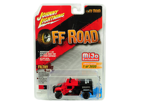 Hummer H1 Wagon #924 Red and Black "Baja Pilots" "Off Road" Limited Edition to 3600 pieces Worldwide 1/64 Diecast Model Car by Johnny Lightning
