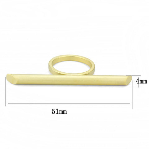 LO4261 - Matte Gold Brass Ring with No Stone