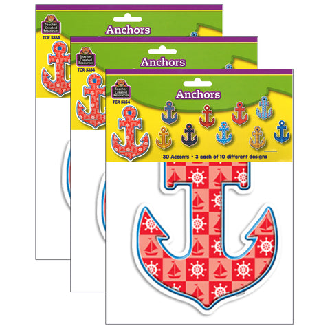 Anchors Accents, 30 Per Pack, 3 Packs