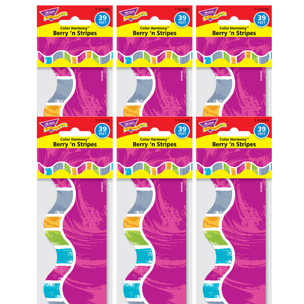 Color Harmony™ Berry 'n Stripes Terrific Trimmers®, 39 Feet Per Pack, 6 Packs