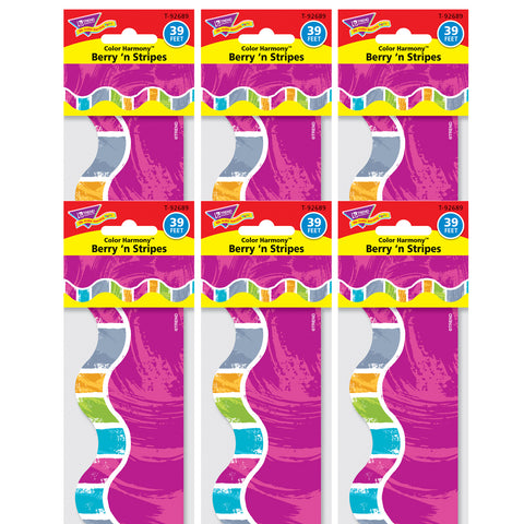 Color Harmony™ Berry 'n Stripes Terrific Trimmers®, 39 Feet Per Pack, 6 Packs