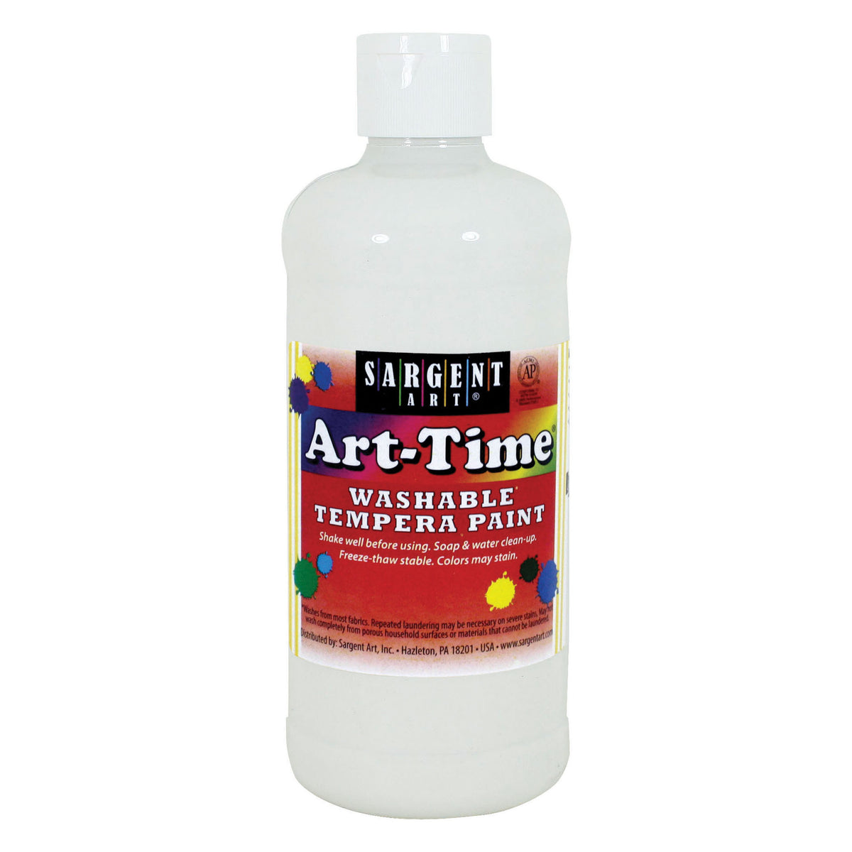 Art-Time® Washable Tempera Paint, White, 16 oz.