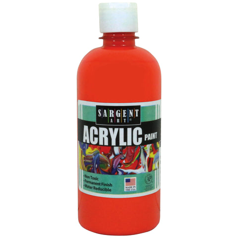 Acrylic Paint, Orange, 16 oz. Squeeze Bottle