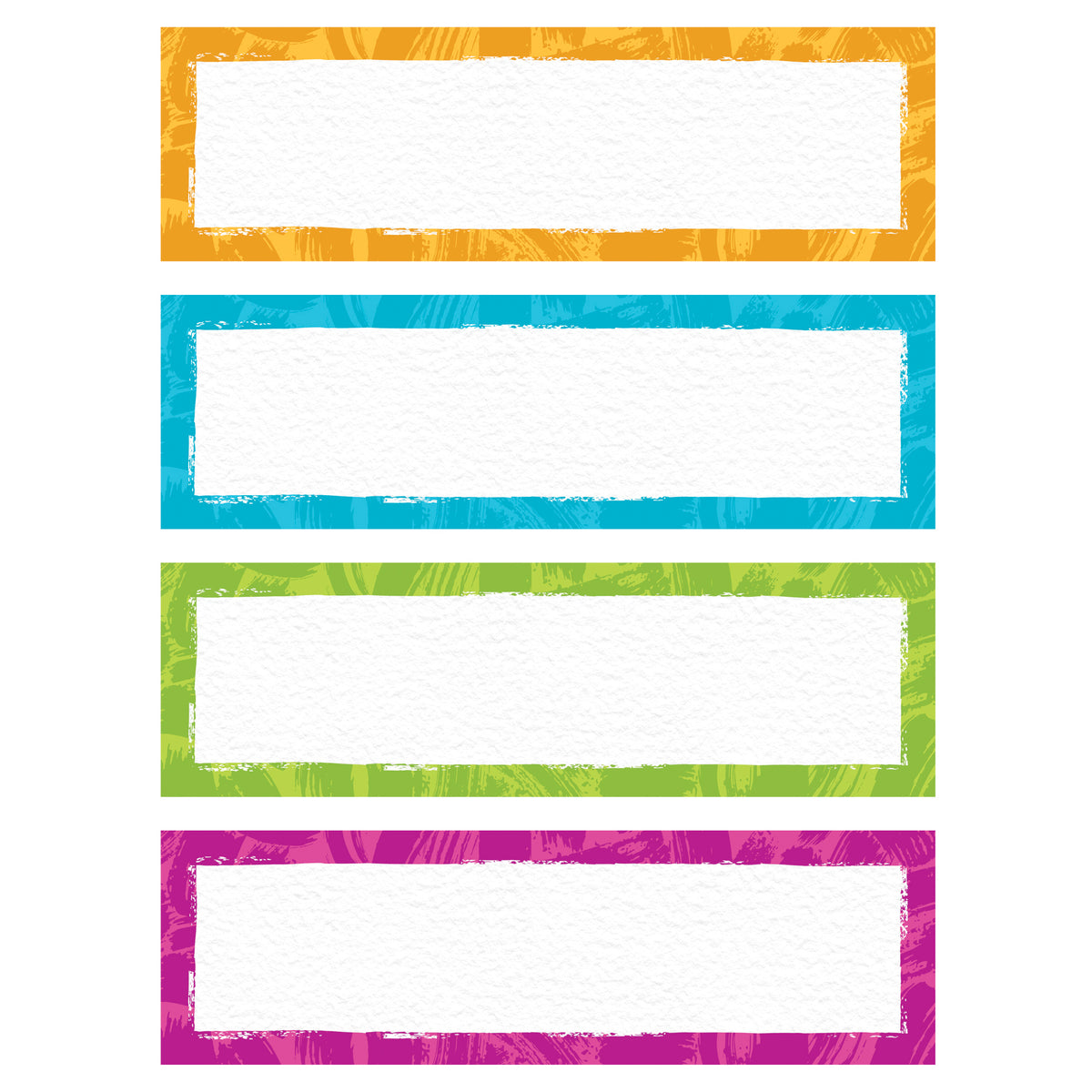 Color Harmony Paint Strokes Name Plates Variety Pack, 32 Count