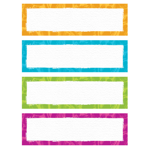 Color Harmony Paint Strokes Name Plates Variety Pack, 32 Count