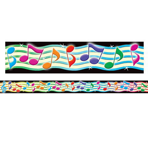 Musical Notes Straight Border Trim, 35 Feet