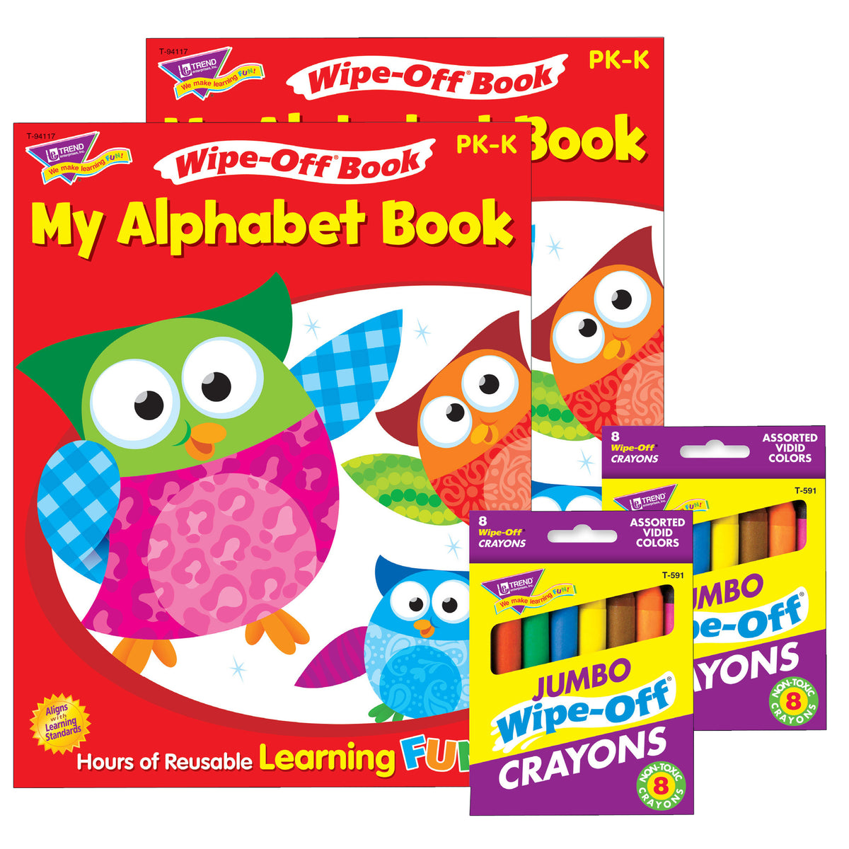 My Alphabet Book and Crayons Reusable Wipe-Off® Activity Set, 2 Sets