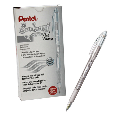 Sunburst™ Metallic Pen, Silver, Pack of 12