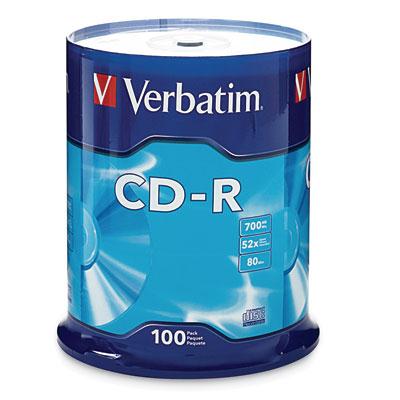 Verbatim 700mb 80-minute 52x Cd-rs (100-ct Spindle) Vtm94554