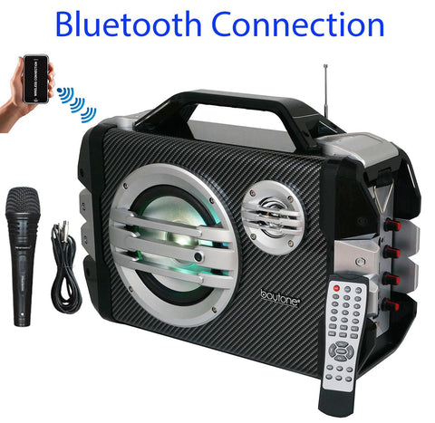 Boytone BT-51M Portable Audio karaoke Bluetooth PA Speaker System with Microphone, F