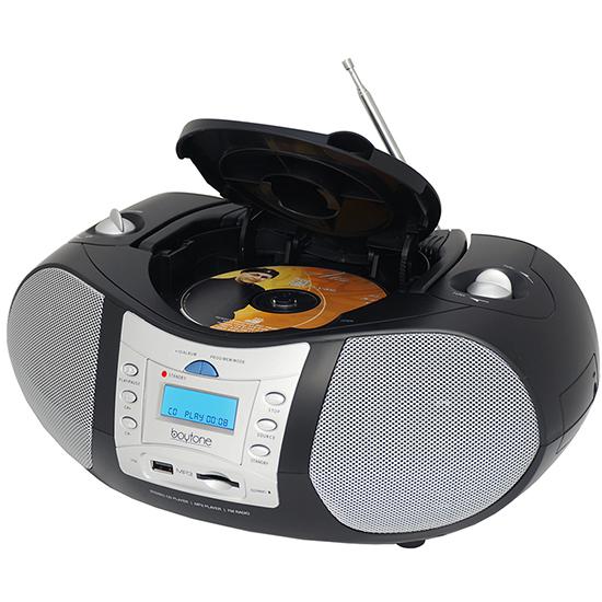 Boytone BT-6B CD Boombox Black Edition Portable Music System with CD Player & USB/SD Refurbished