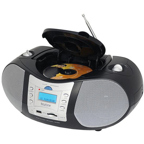 Boytone BT-6B CD Boombox Black Edition Portable Music System with CD Player & USB/SD Refurbished