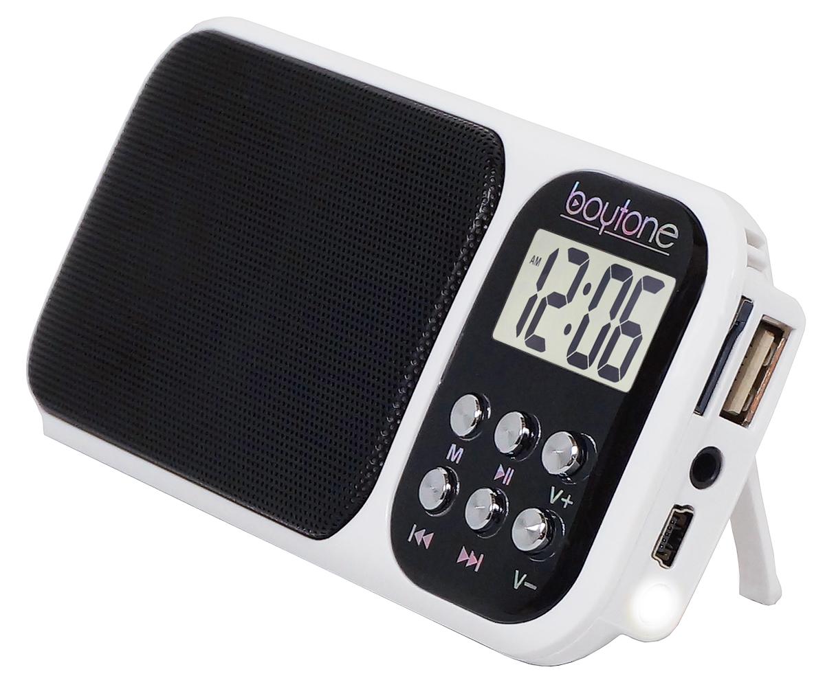 Boytone BT-92W Portable FM Transistor Clock Radio