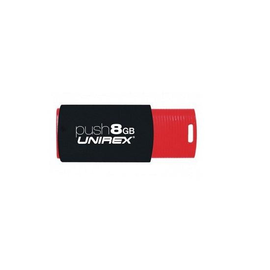 Unirex USFP-208 8GB Push USB 2.0 Flash Drive - RED