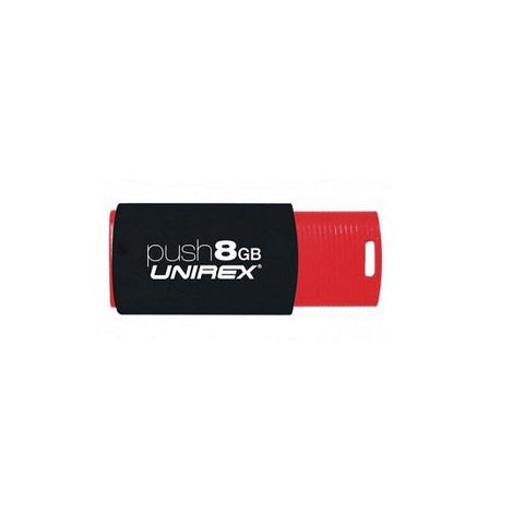 Unirex USFP-208 8GB Push USB 2.0 Flash Drive - RED