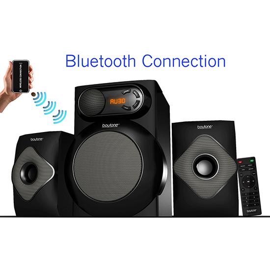Boytone BT-220F, Wireless Bluetooth 2.1 Multimedia 40 Watt, Powerful Bass System wit