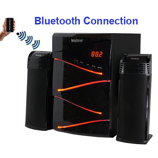 Boytone BT-428F, 2.1 Bluetooth Powerful Home Theater Speaker System, with FM Radio,