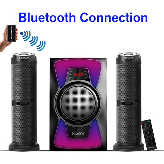 Boytone BT-424F, 2.1 Bluetooth Powerful Home Theater Speaker System, with FM Radio, Refurbished
