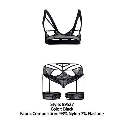 Cut-Out Top and Garter Thongs Set