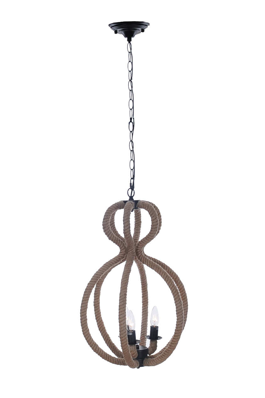 15" x 15" x 47.5" 3 BulbsRope Pendant Lamp