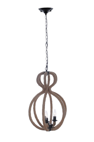 15" x 15" x 47.5" 3 BulbsRope Pendant Lamp