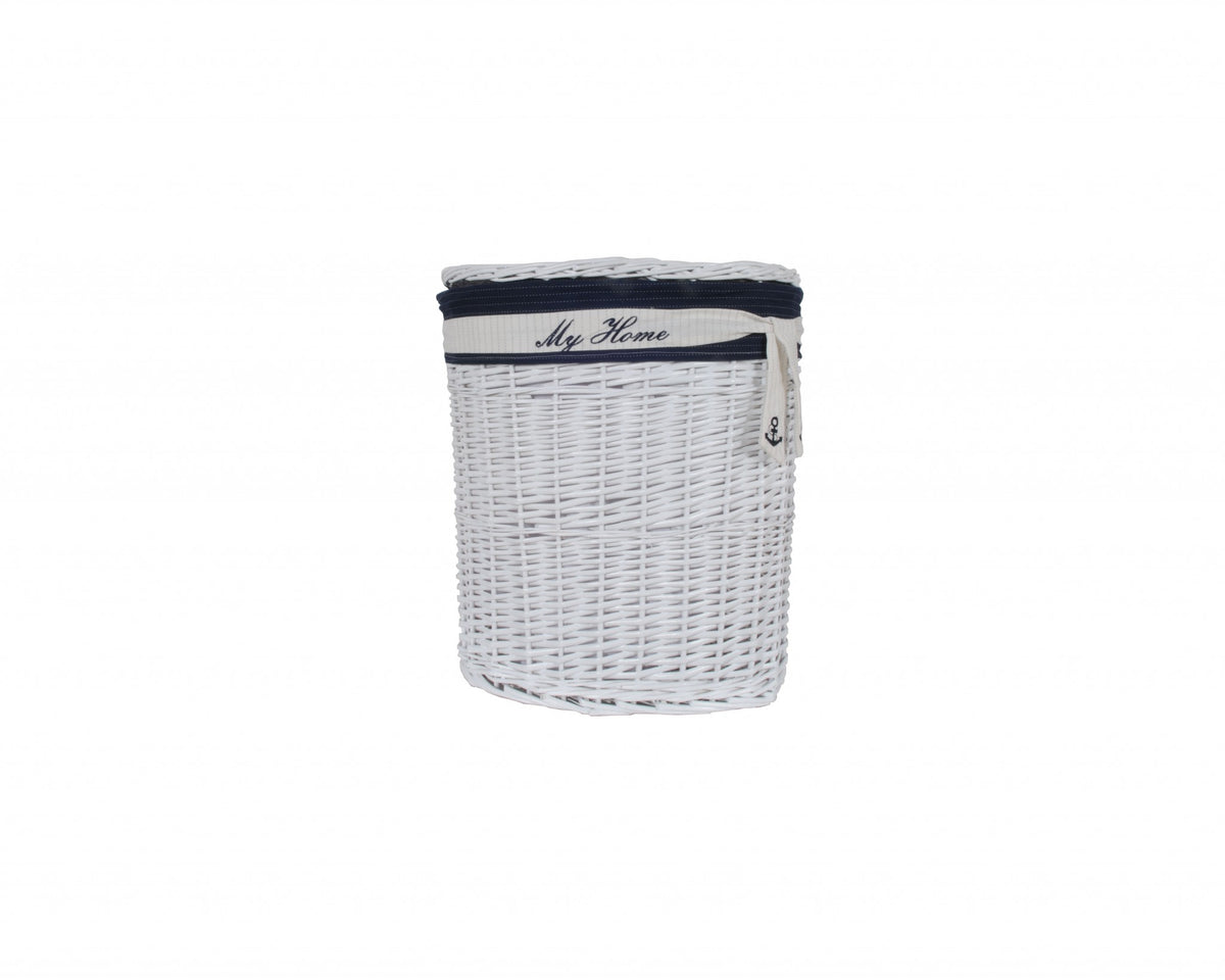 14.5" x 20" x 23" WhiteBlueOvalWillow Basket Set of 5