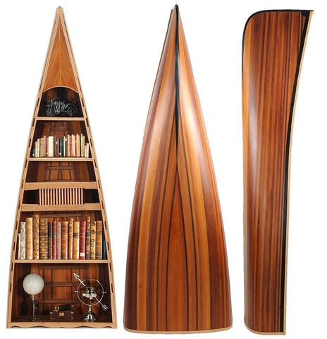 31" x 90" x 20.5" Wooden Canoe Book Shelf