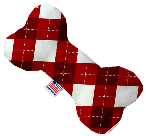 Candy Cane Argyle 8 Inch Stuffing Free Bone Dog Toy