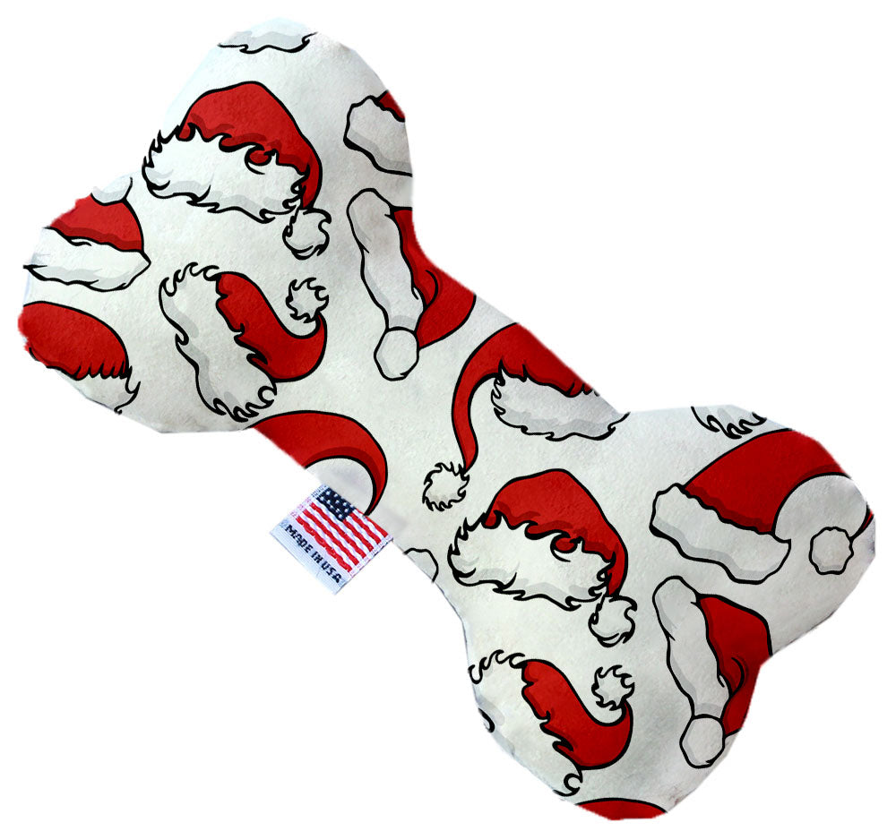 Santa Hats 8 Inch Stuffing Free Bone Dog Toy