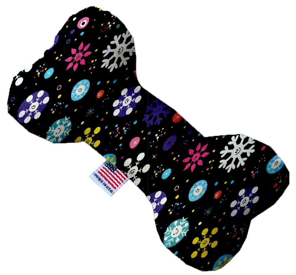 Smiley Snowflakes 8 Inch Stuffing Free Bone Dog Toy