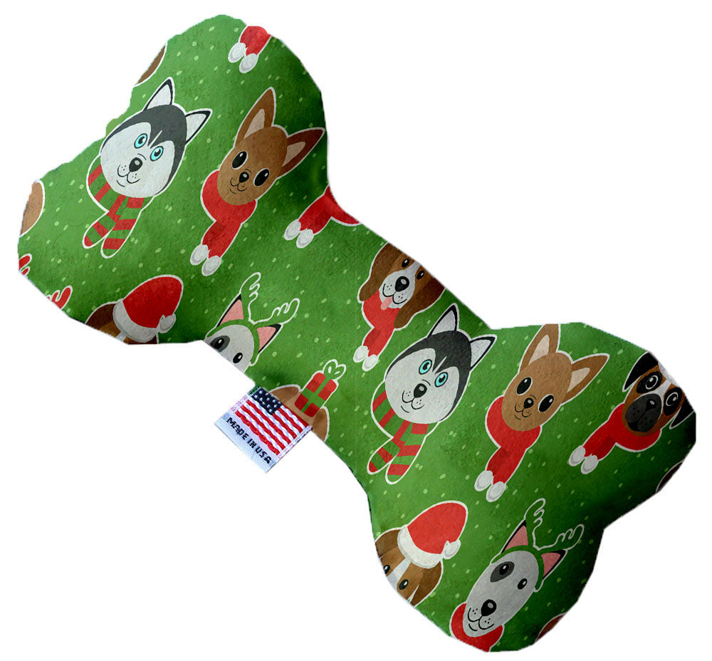 Christmas Dogs 10 Inch Stuffing Free Bone Dog Toy