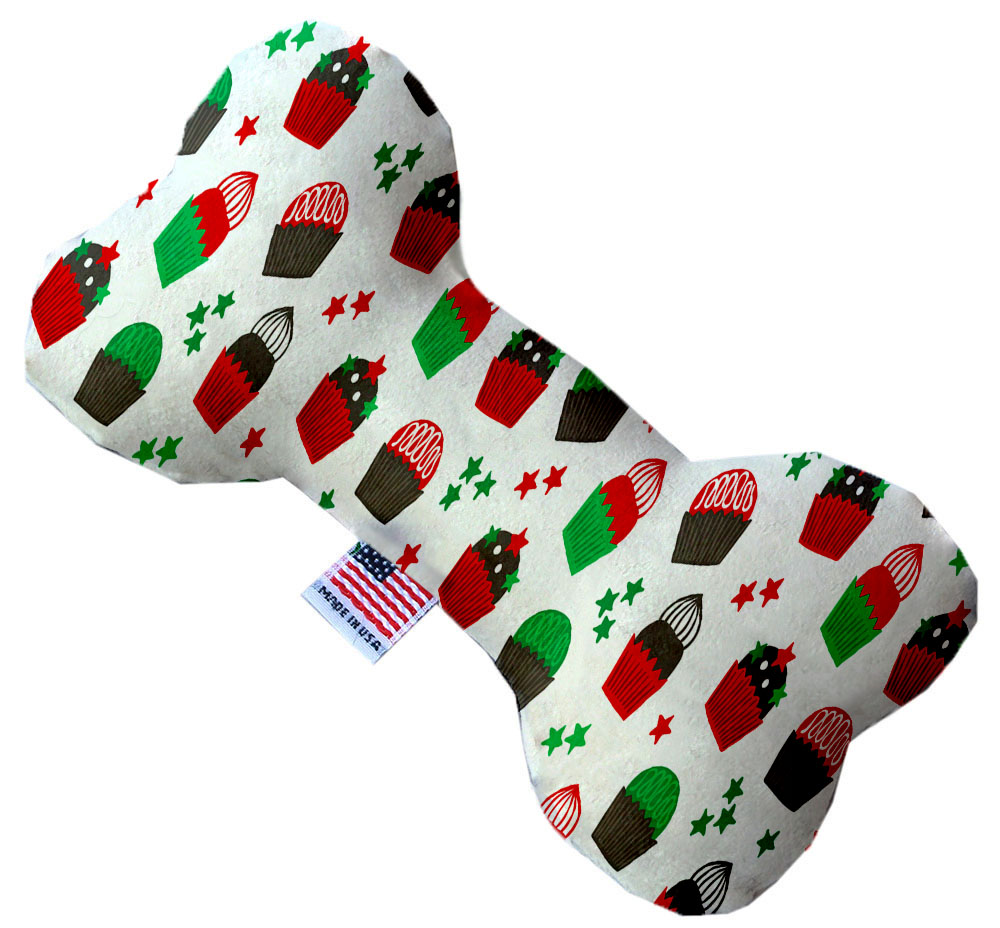 Christmas Cupcakes 8 Inch Stuffing Free Bone Dog Toy
