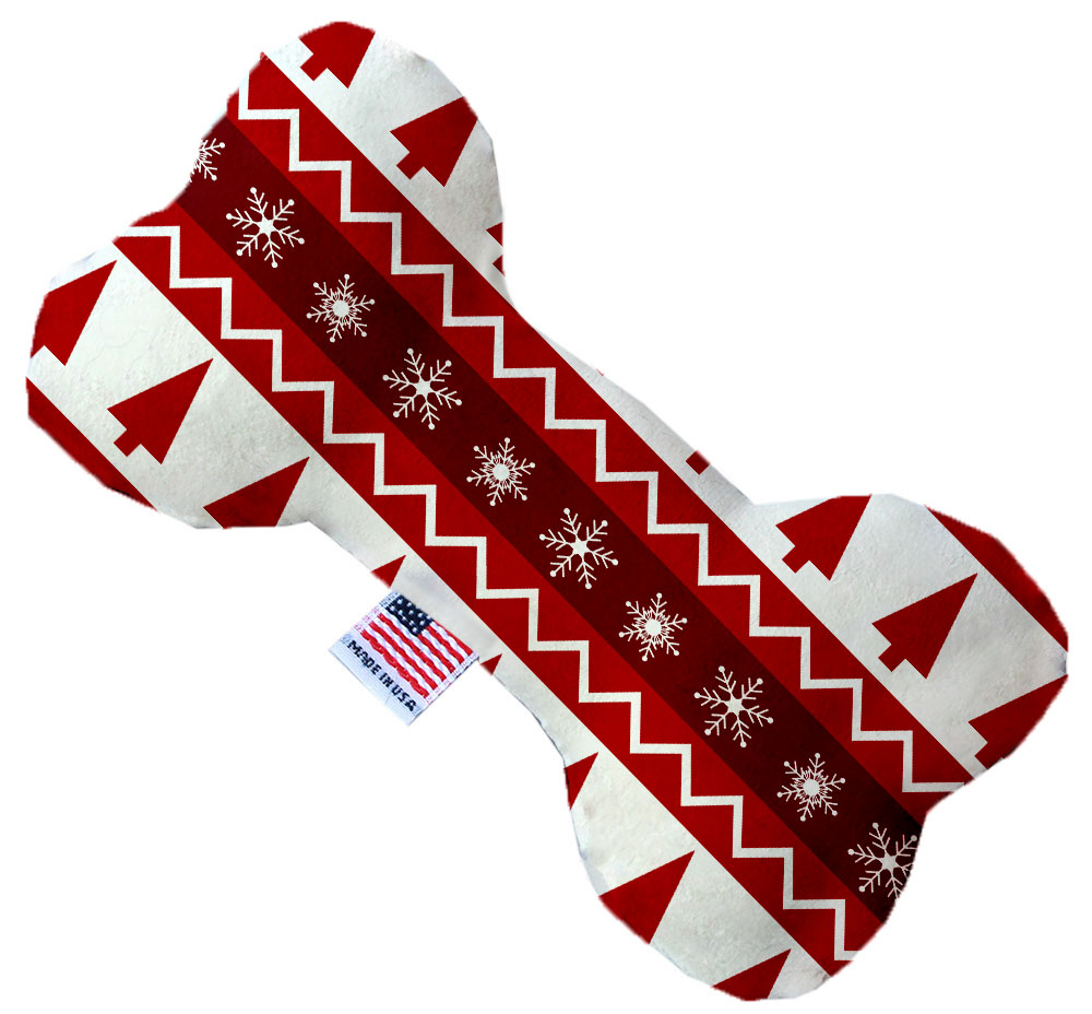Red Classic Christmas 6 Inch Stuffing Free Bone Dog Toy