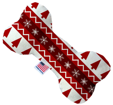 Red Classic Christmas 6 Inch Stuffing Free Bone Dog Toy
