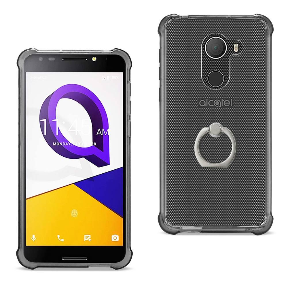 Reiko Alcatel Walters Transparent Air Cushion Protector Bumper Case With Ring Holder In Clear Black