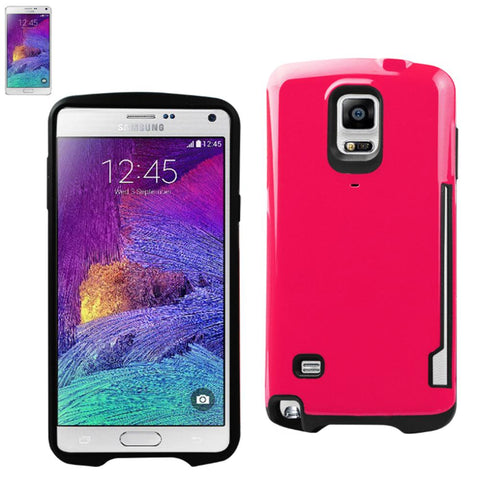 Reiko Samsung Galaxy Note 4 Candy Shield Case With Card Holder In Hot Pink