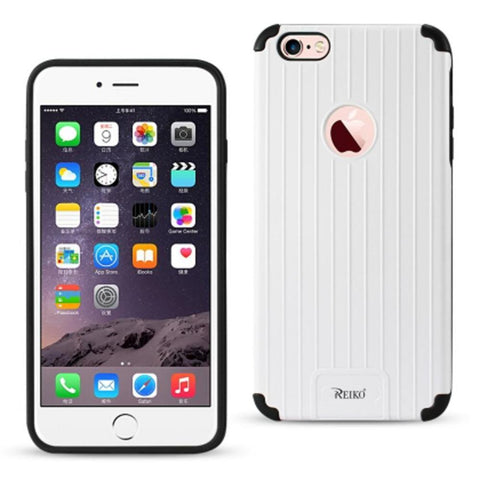 Reiko Iphone 6s Plus/ 6 Plus Rugged Metal Texture Hybrid Case With Ridged Back In Black White