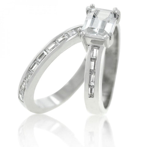 Princess Baguette Wedding Set (size: 06) R08013r-c01-06