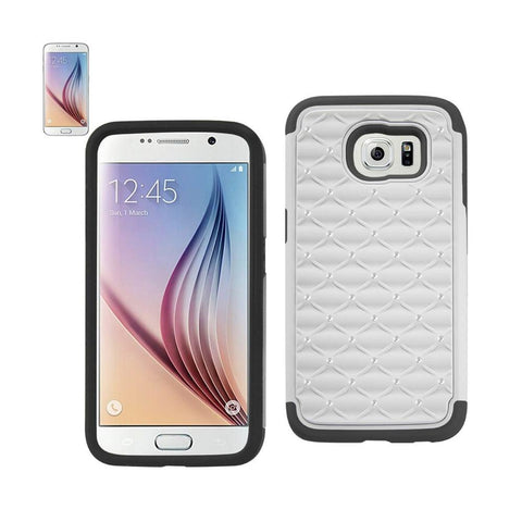 Reiko Samsung Galaxy S6 Hybrid Heavy Duty Jewelry Diamond Case In Black White
