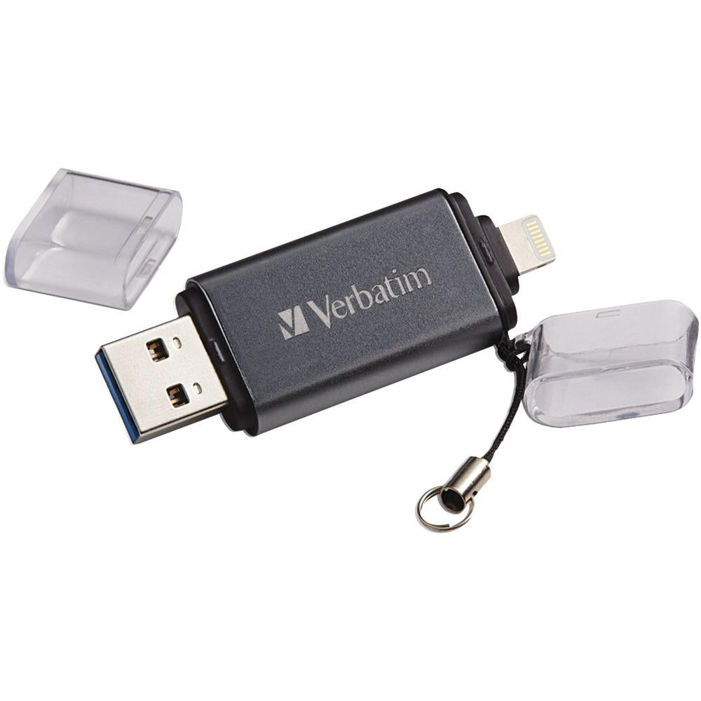 Verbatim Istore &amp;#039;n&amp;#039; Go Usb 3.0 Flash Drive With Lightning Connector (32gb) Vtm49300