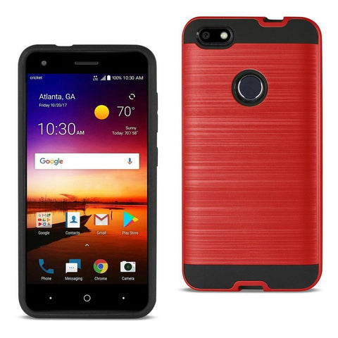 Reiko Zte Blade X / Z965 Hybrid Metal Brushed Texture Case In Red