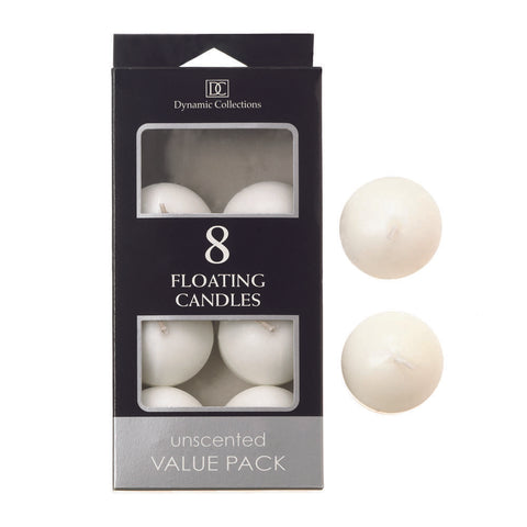 8pk Floating Candles Unscented