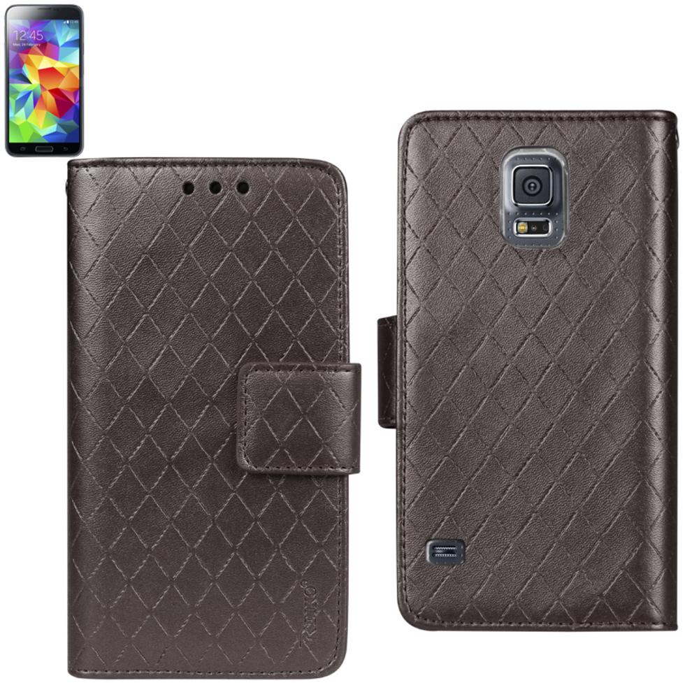 Reiko Samsung Galaxy S5 Rhombus Wallet Case In Brown