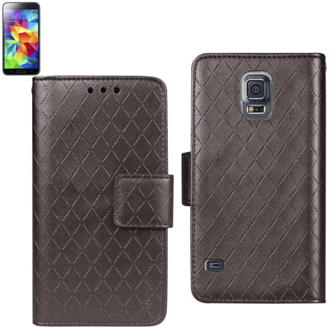 Reiko Samsung Galaxy S5 Rhombus Wallet Case In Brown