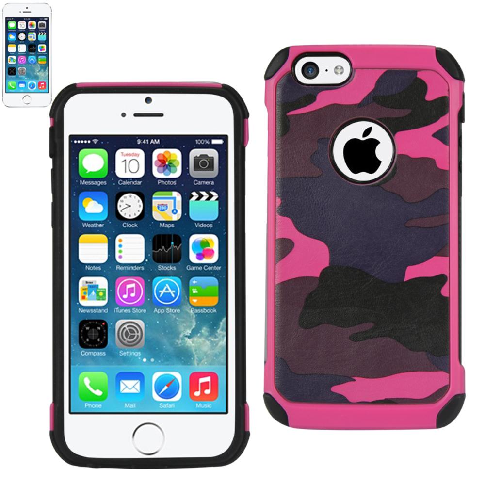 Reiko Iphone 5c Hybrid Leather Camouflage Case In Pink