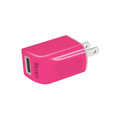 Reiko Iphone 6 1 Amp Portable Travel Adapter Charger With Cable In Hot Pink