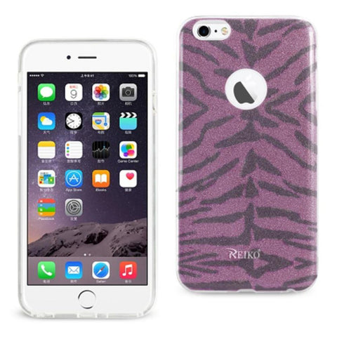 Reiko Iphone 6 Plus/ 6s Plus Shine Glitter Shimmer Tiger Stripe Hybrid Case In Purple